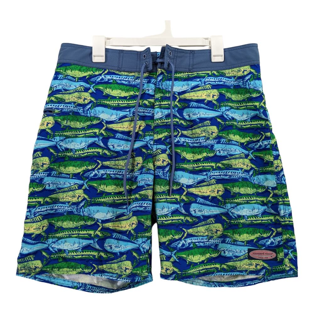 Vineyard‎ Vines Swim Trunks 34 Blue Fish Beach Outdoor Board Shorts Beach Pool
